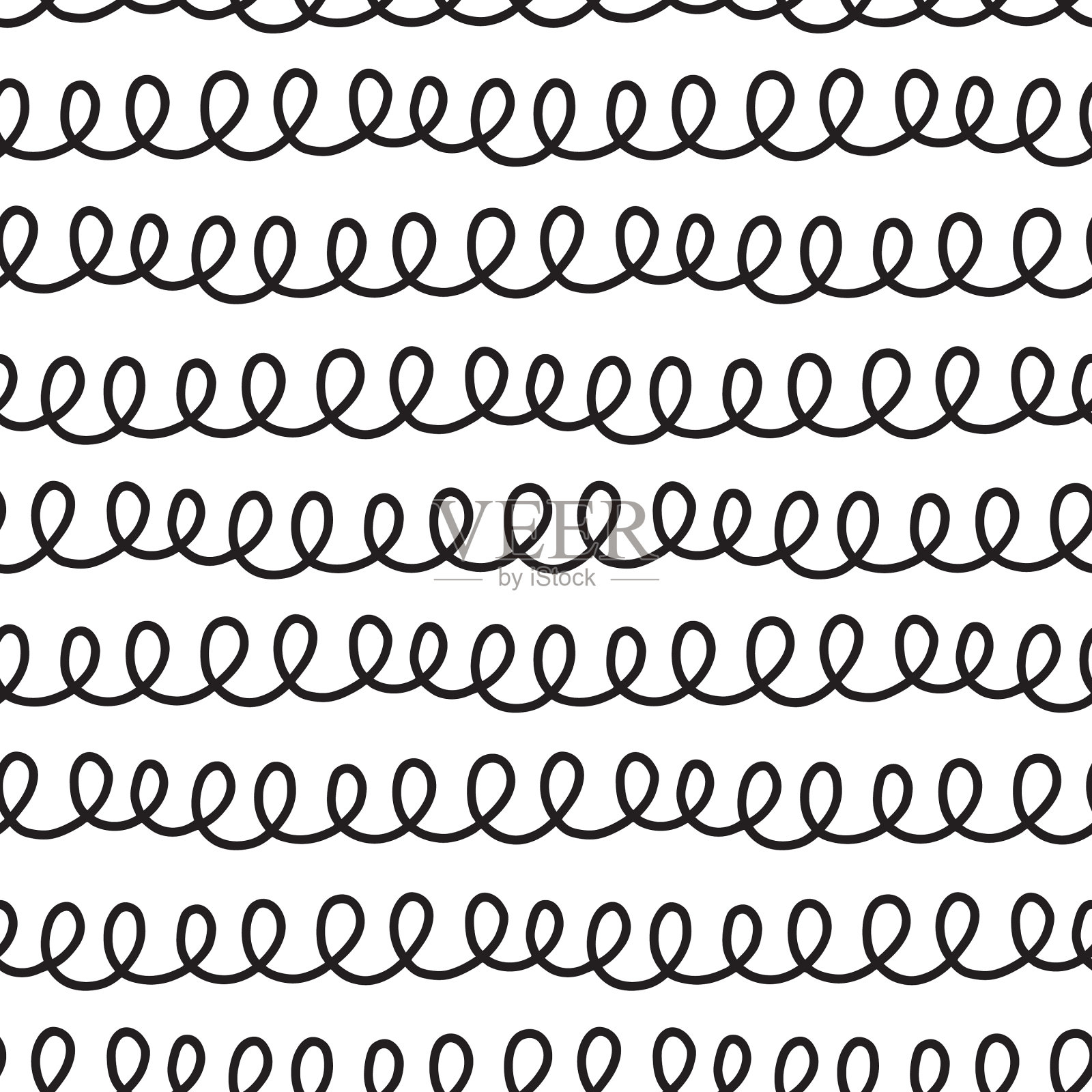 黑色涂鸦无缝图案手绘插画图片素材