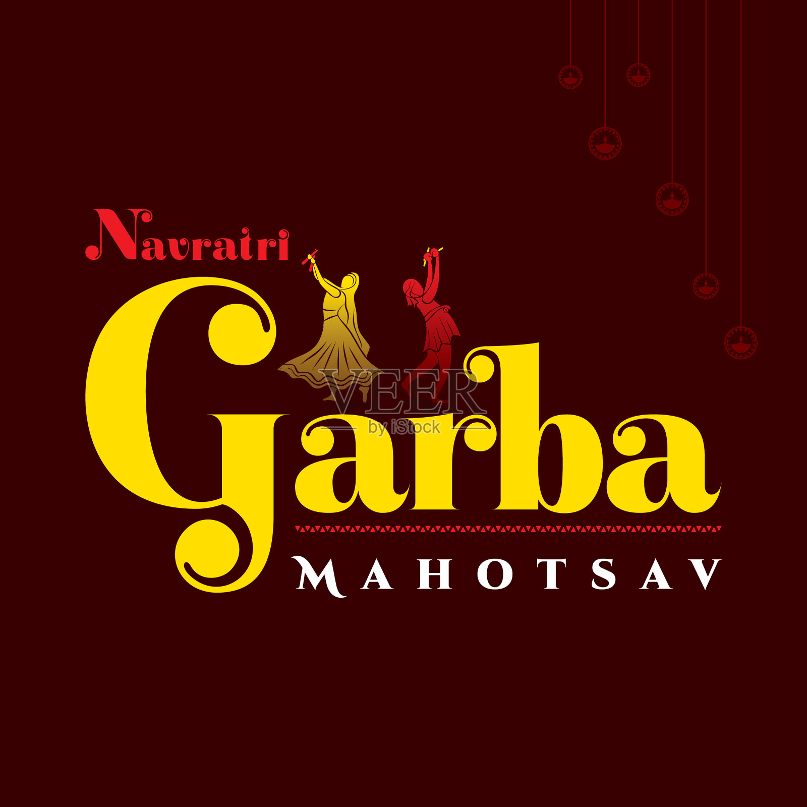 创意 navratri graba mahotsav 海报设计插画图片素材