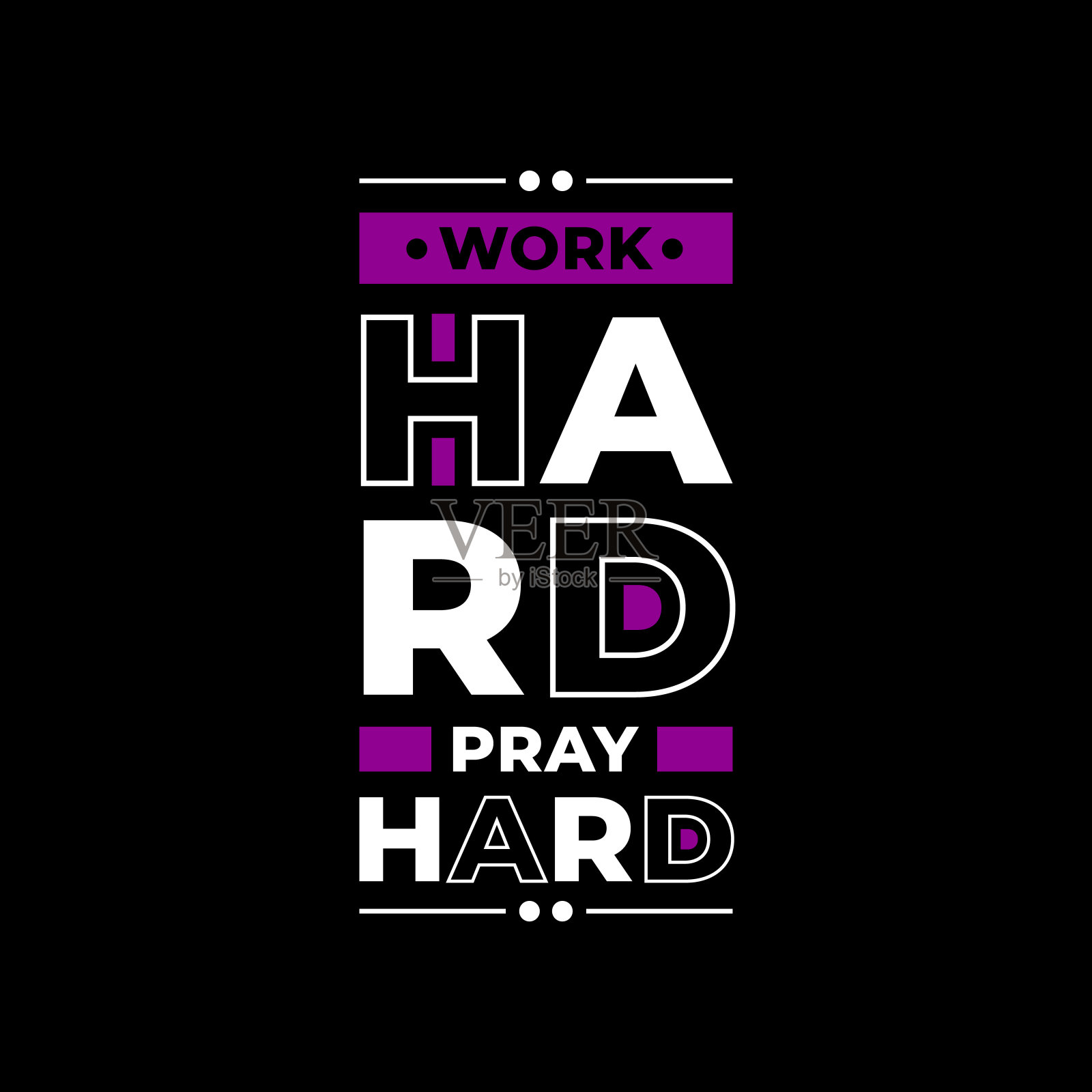 努力玩努力紫色现代几何字体灵感引用t恤设计为城市时尚风格插画图片素材