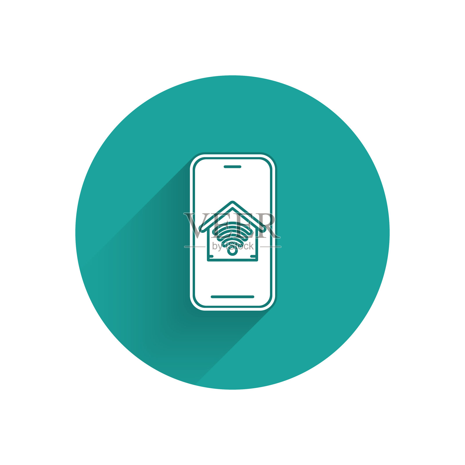 白色手机，带有wi-fi图标的智能家居图标素材