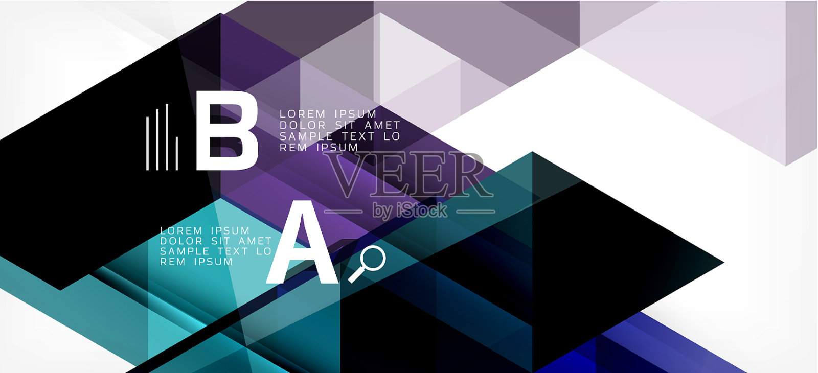 现代马赛克三角形模板背景大插画图片素材