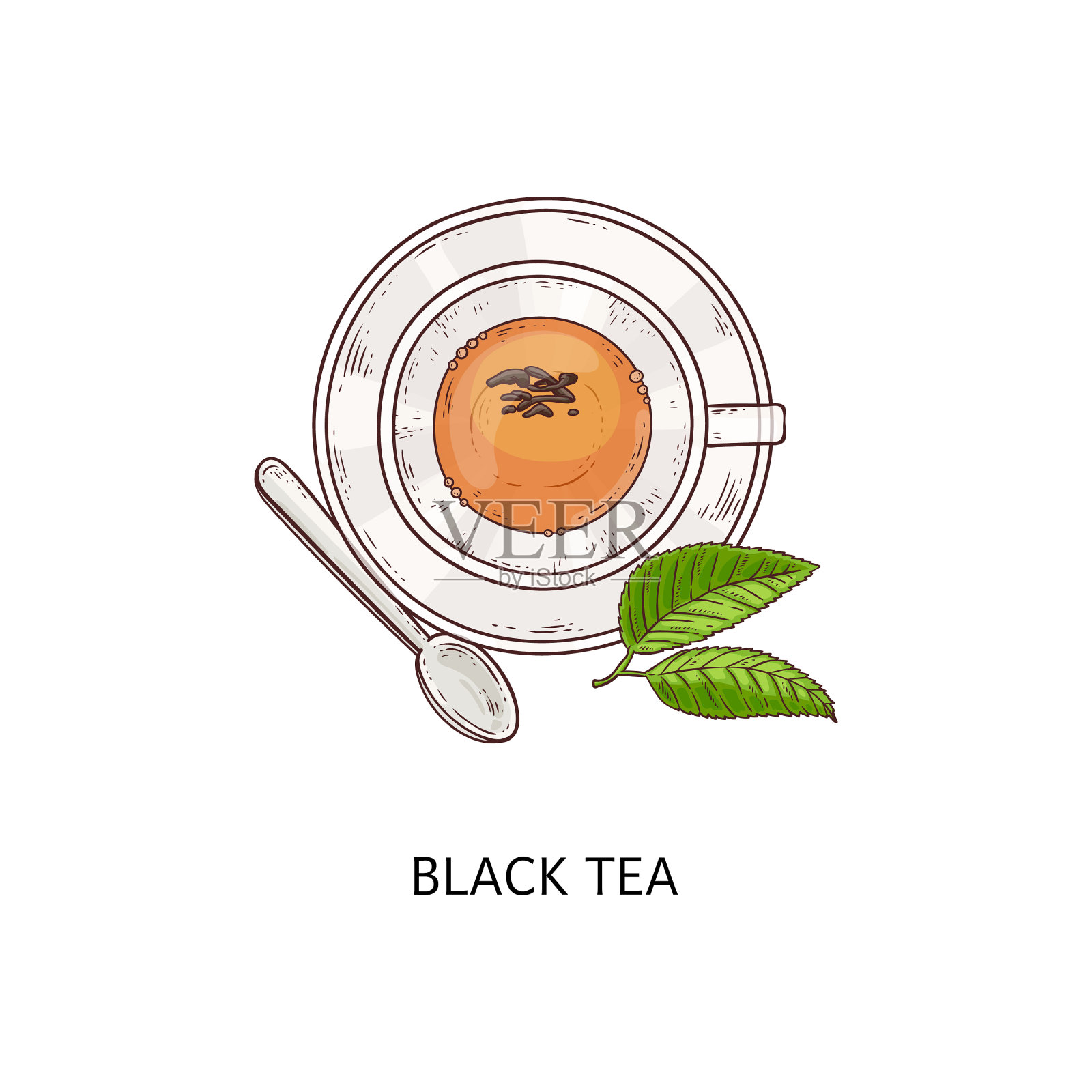 杯中的红茶图标插画图片素材