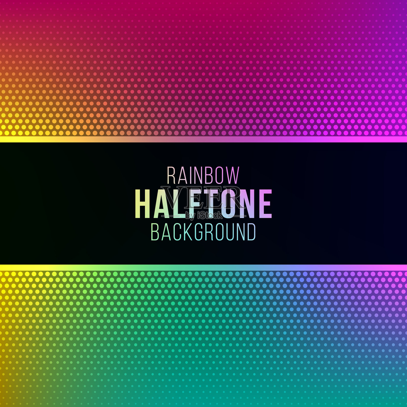 带有半色调图案的彩虹梯度背景插画图片素材