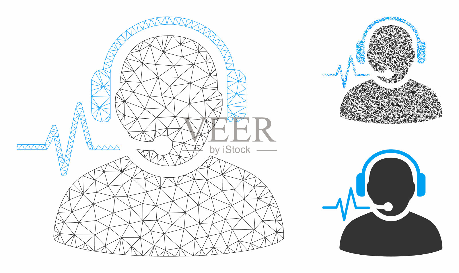 操作员信号网丝框架模型和插画图片素材