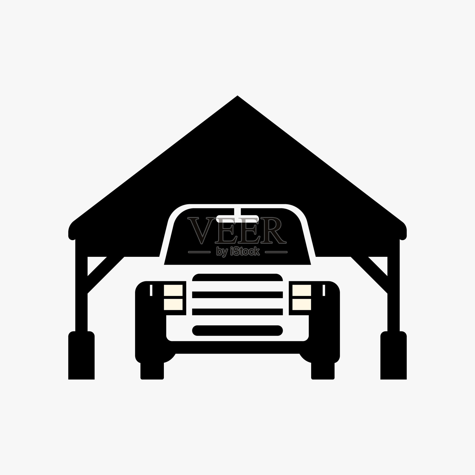 信息海报车棚汽车保护插画图片素材