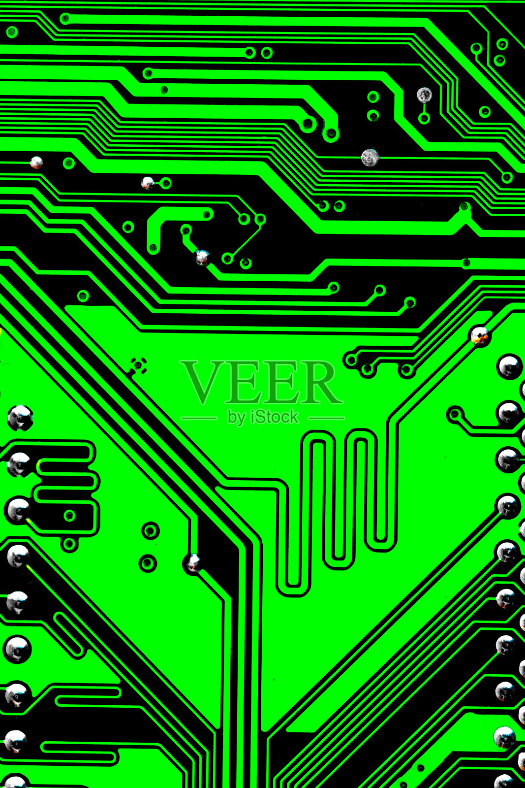 宏关闭PC电路板上的印刷布线照片摄影图片