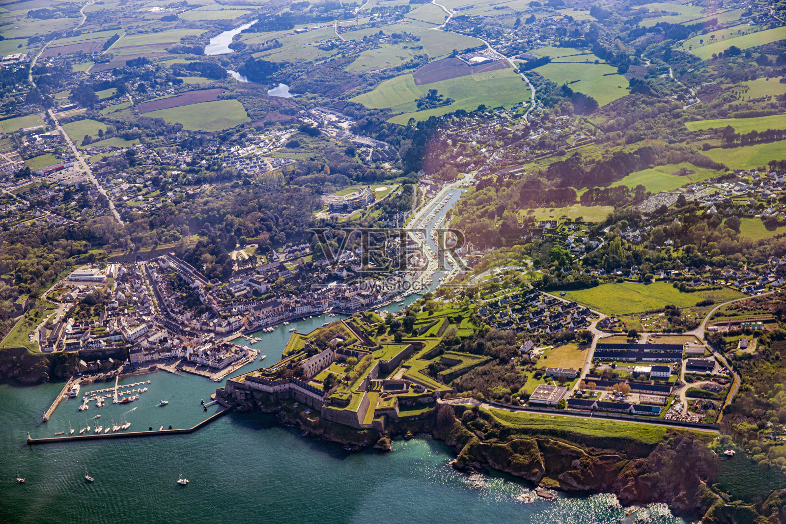 从天空看到的美丽的海洋照片摄影图片