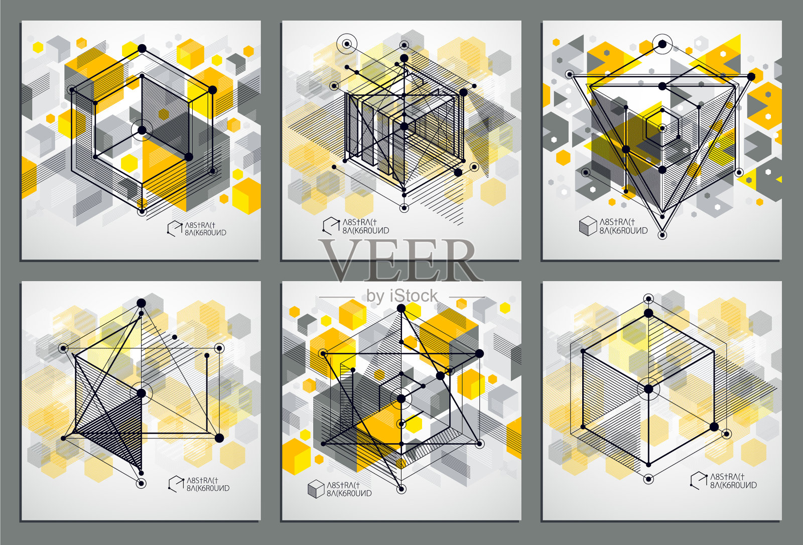 具有多种抽象创造性的几何艺术插画图片素材