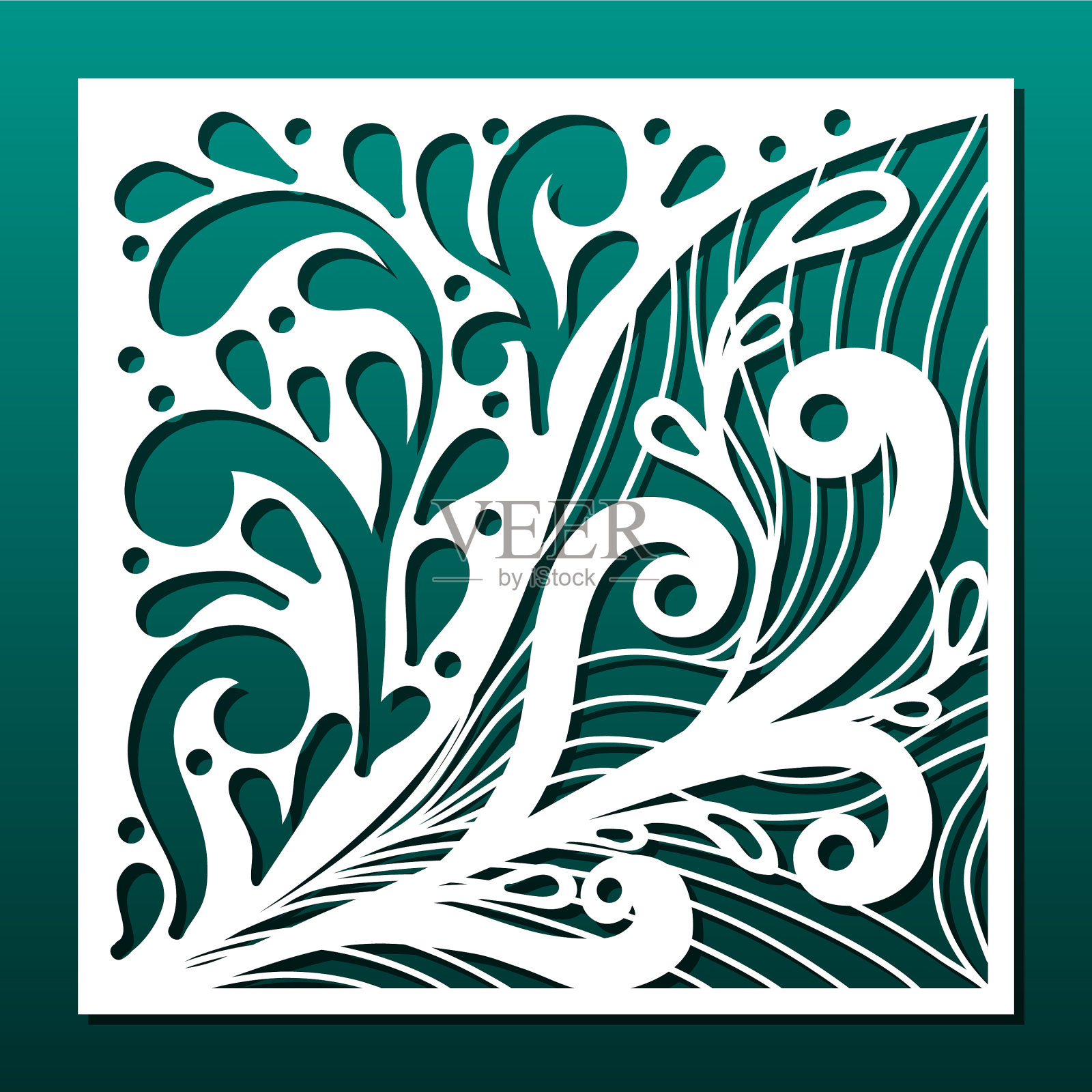 激光切割板模板抽象几何插画图片素材