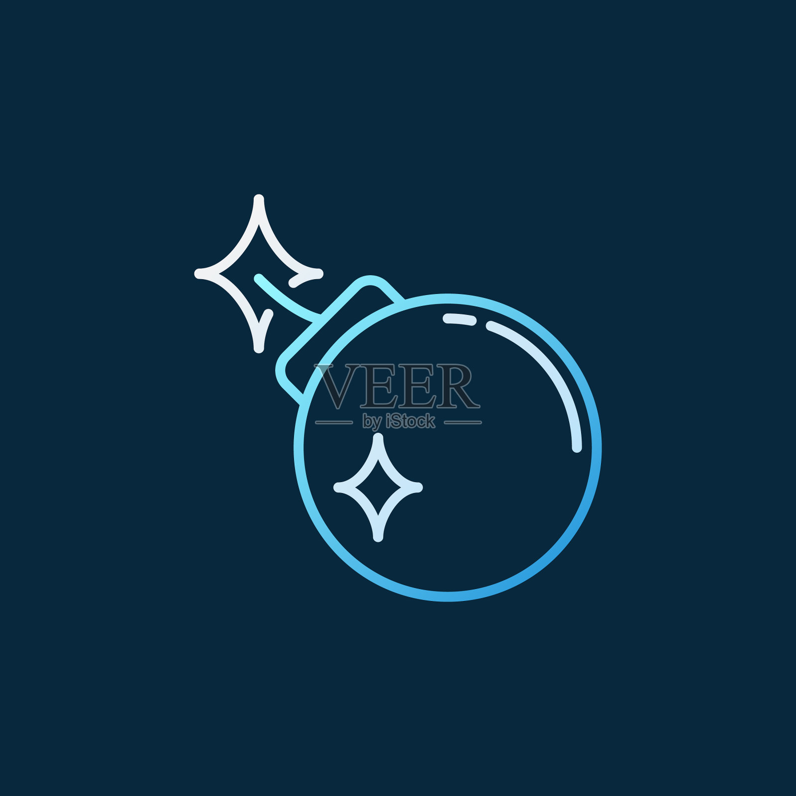 炸弹概念彩色图标在细线插画图片素材