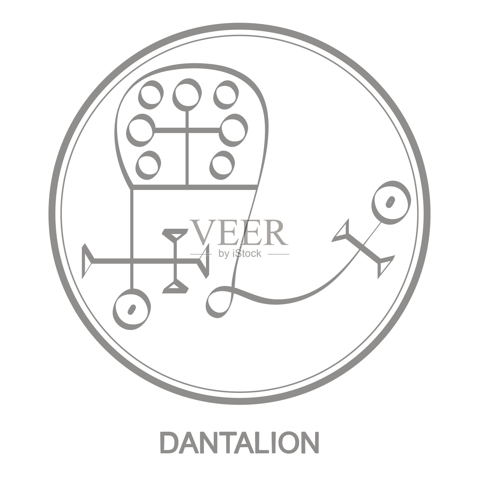 象征恶魔丹塔利昂的图标插画图片素材