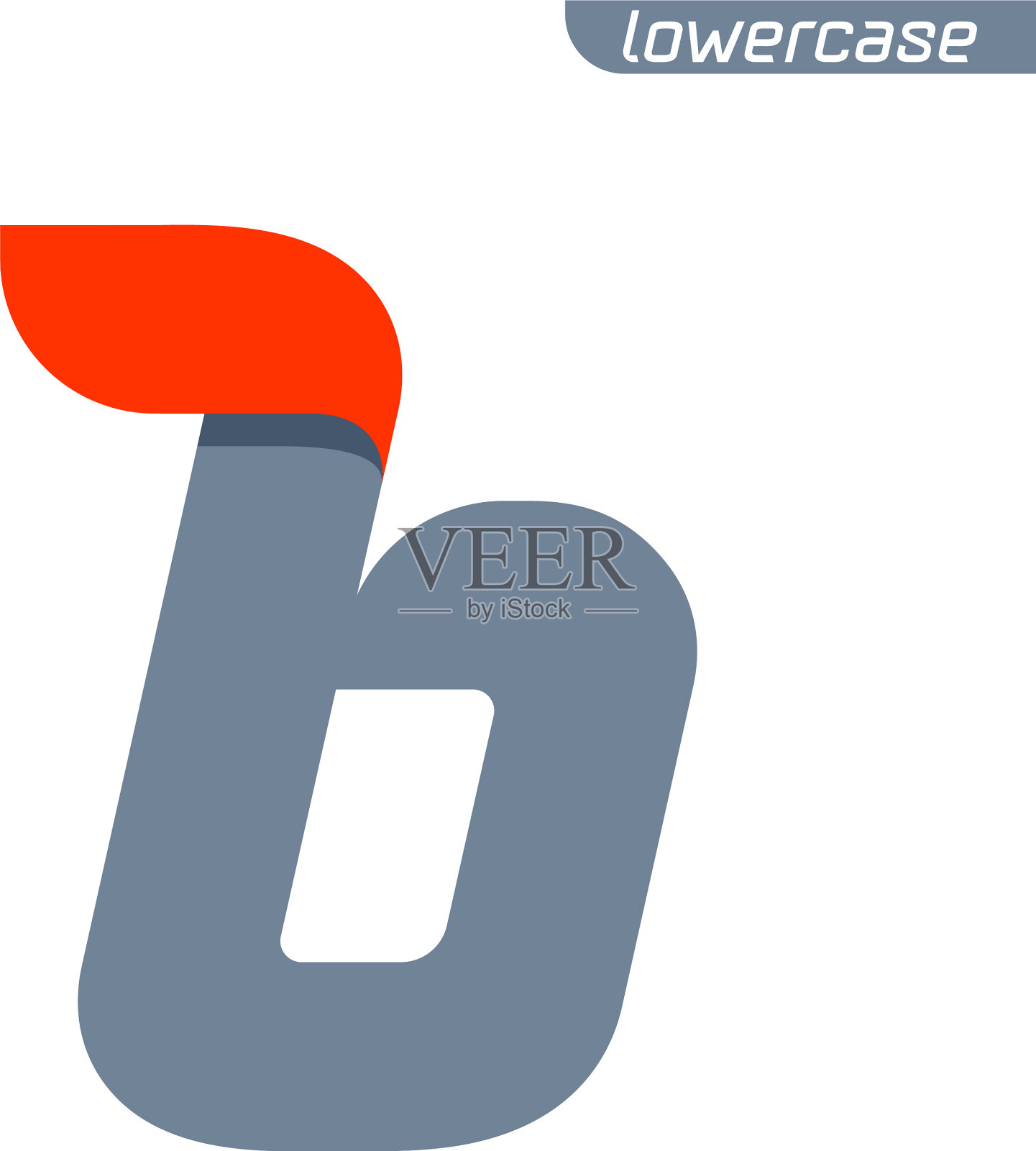 B字母标志与快速红旗线插画图片素材