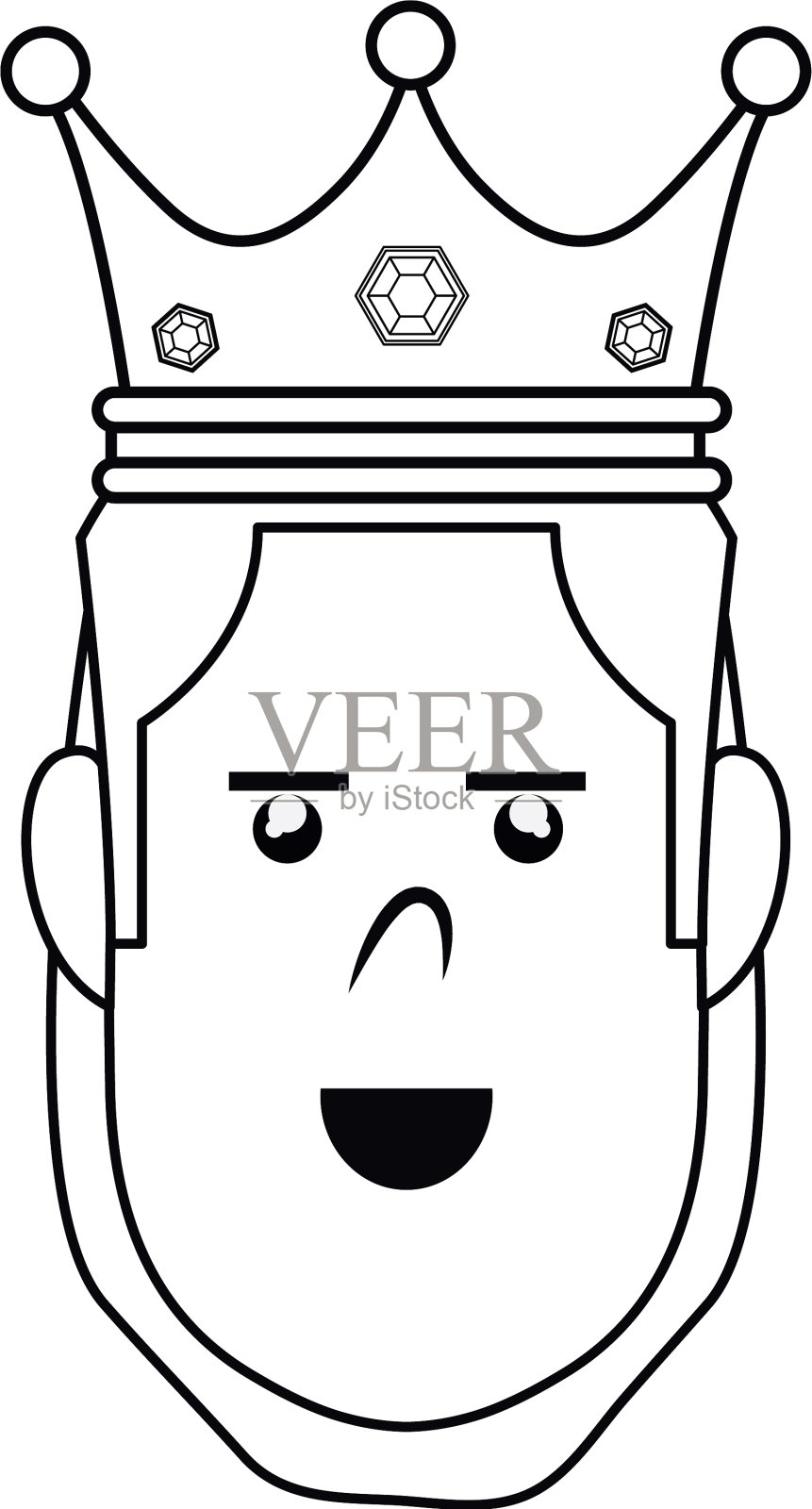 戴王冠的脸人设计元素图片