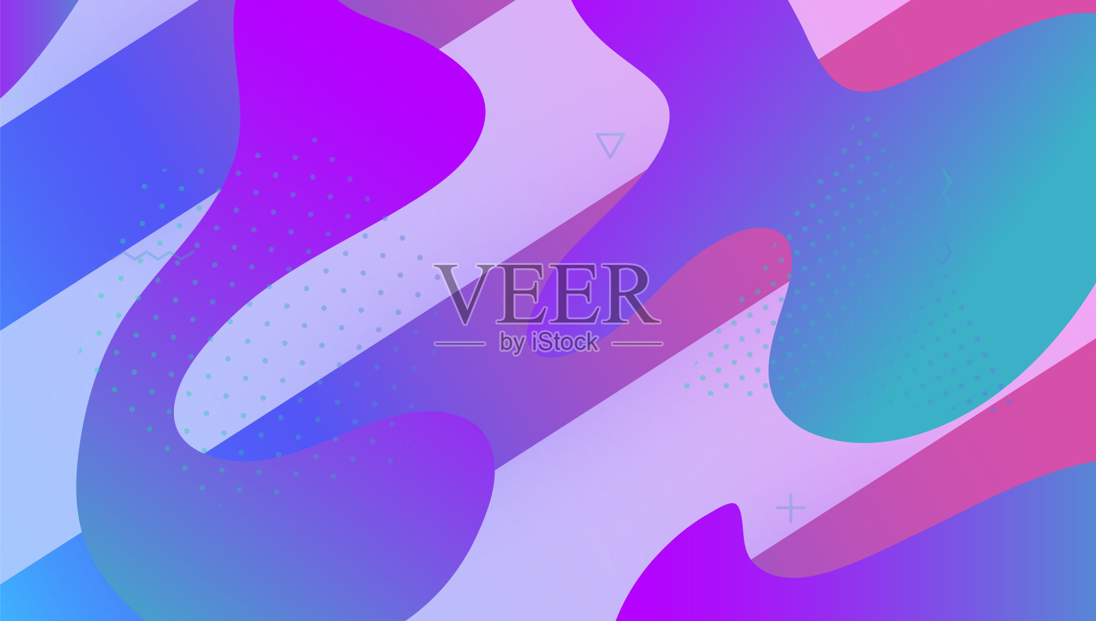 抽象的传单。蓝色的潮人布局。图形页面。彩色数码海报。技术说明。几何结构。现代的形状。很酷的着陆页。紫色的抽象的传单插画图片素材