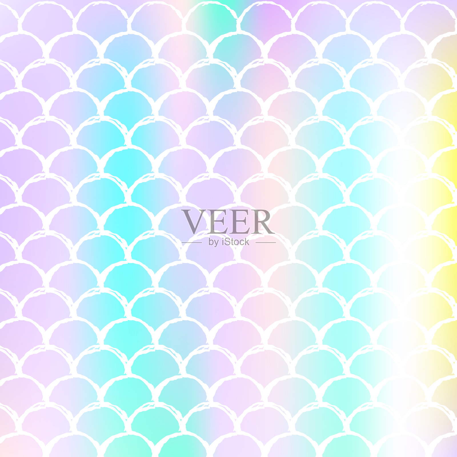 美人鱼缩放背景全息梯度。插画图片素材