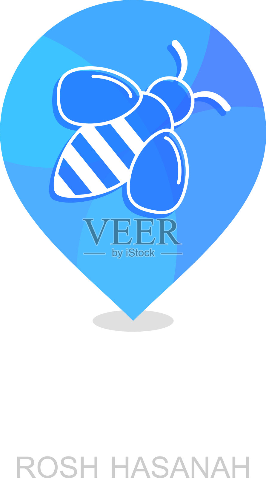 蜜蜂rosh hashanah pin地图图标shana tova插画图片素材