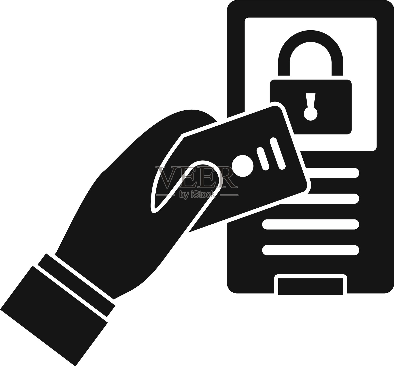 无线门锁图标样式简单设计元素图片