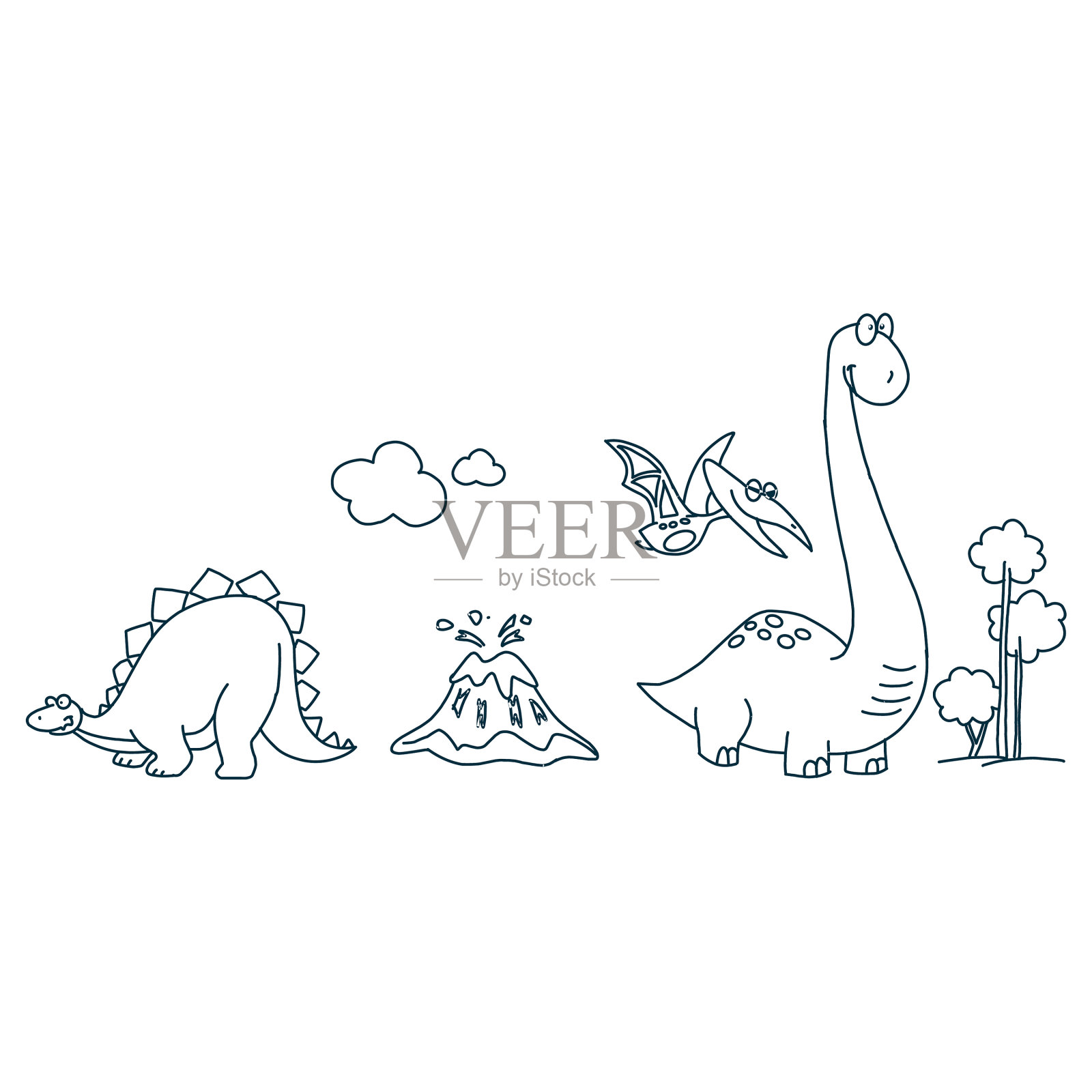 角色喜欢恐龙恐龙角色爬行动物插画图片素材