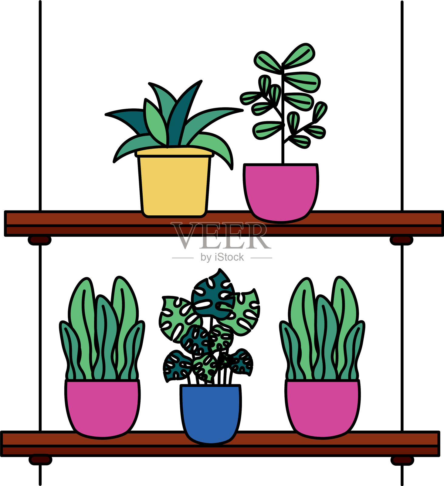 花盆内悬挂植物设计设计元素图片