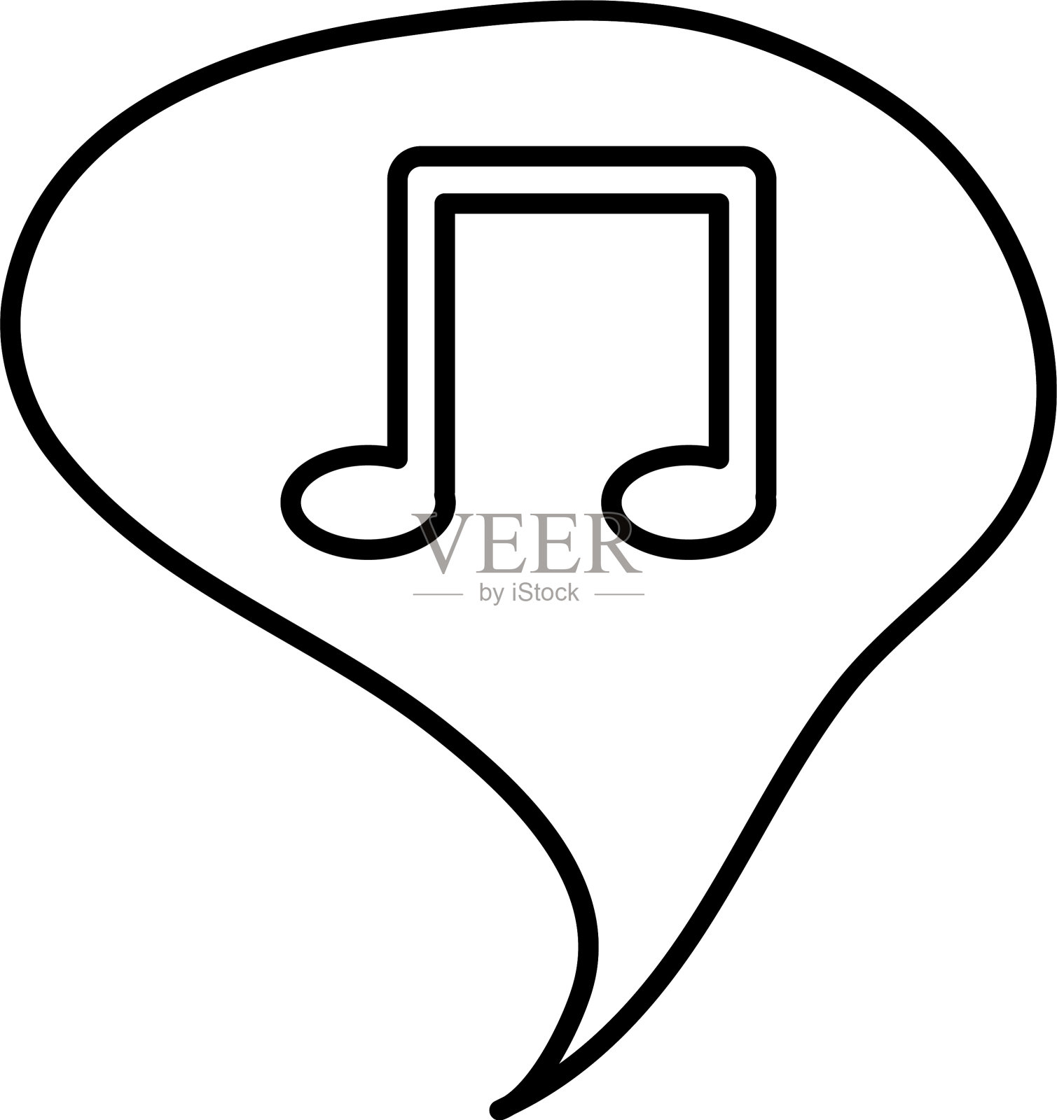 带有音符符号的语音泡泡图标素材