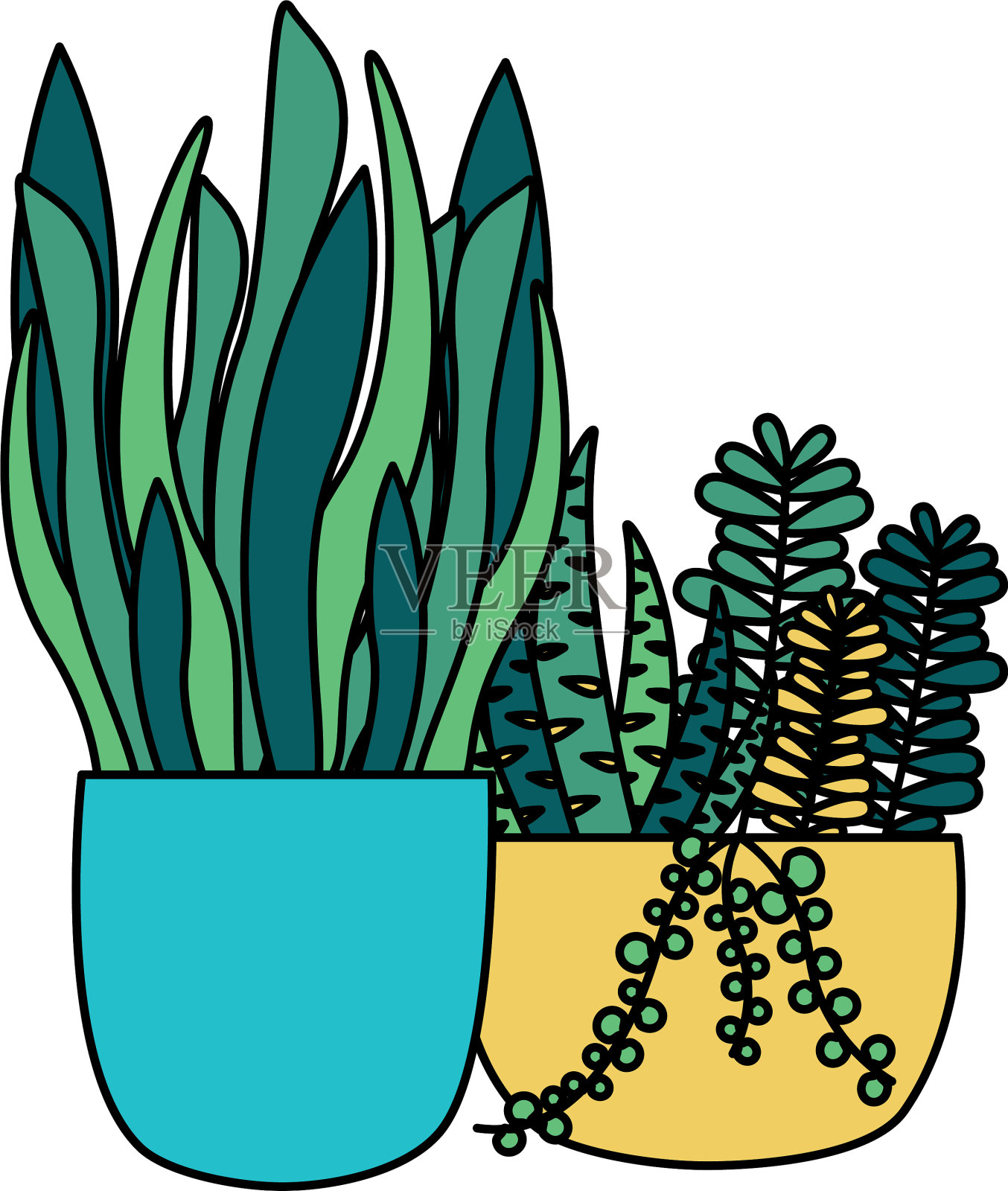 花盆内孤立的植物设计设计元素图片