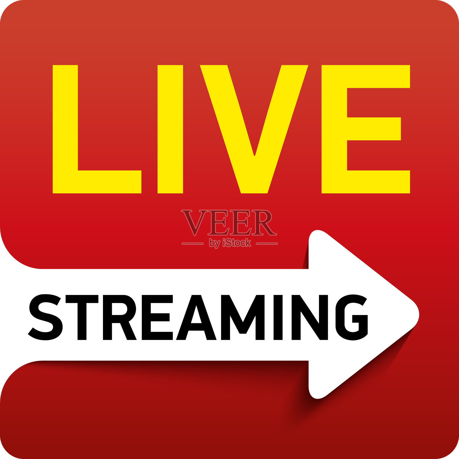 按钮直播-红色设计标志设计模板素材