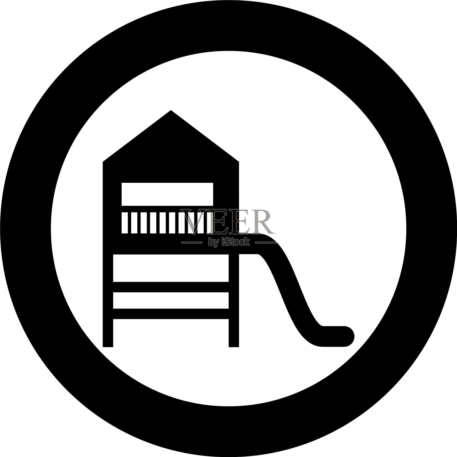 游乐场滑梯，孩子们滑梯，孩子们游乐场插画图片素材