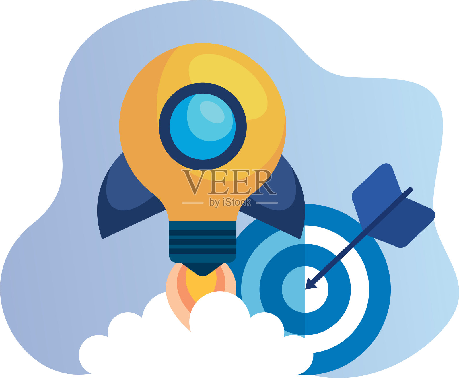 成功使用火箭球发射器瞄准箭设计元素图片