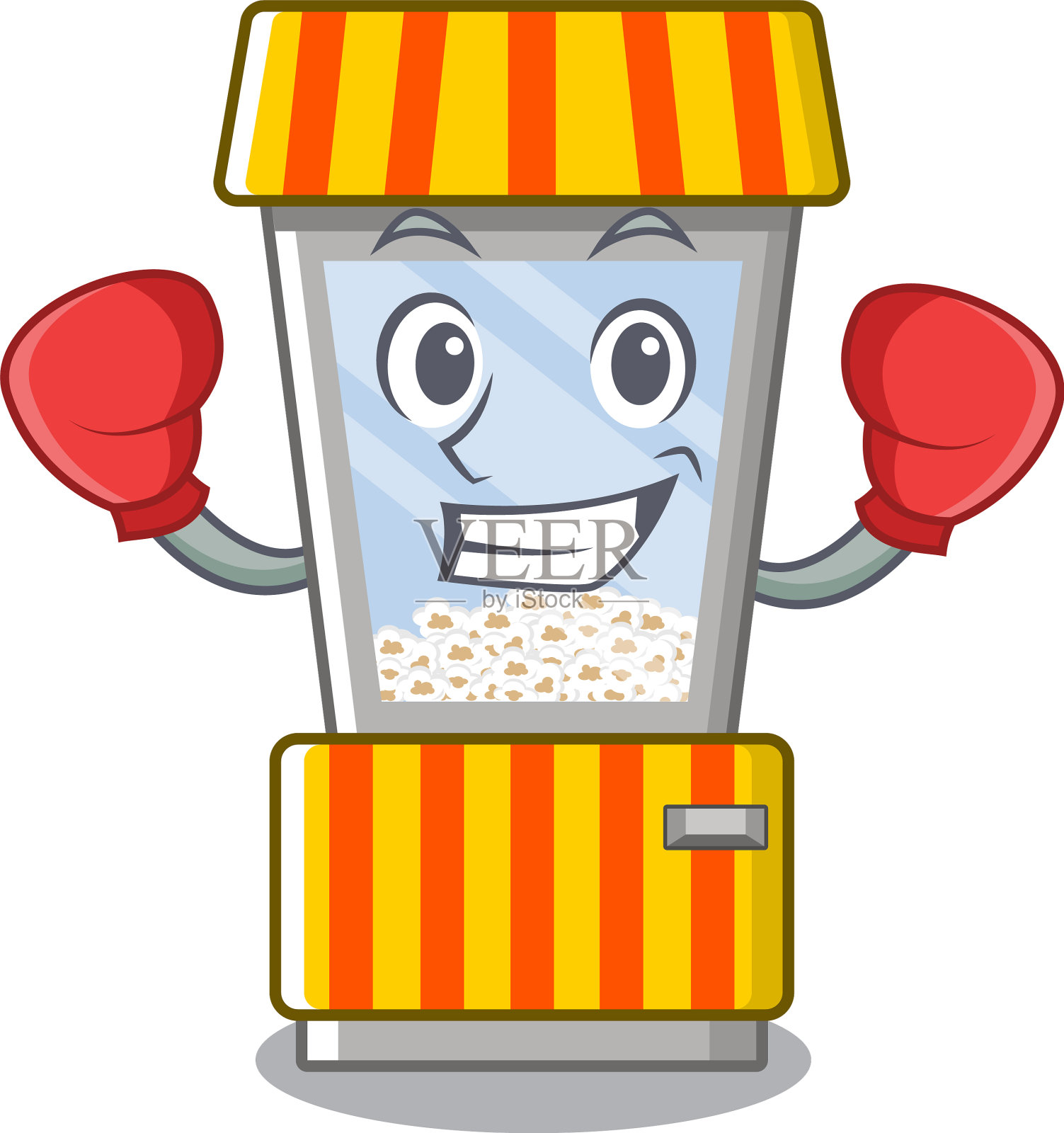 拳击爆米花自动贩卖机卡通隔离设计元素图片