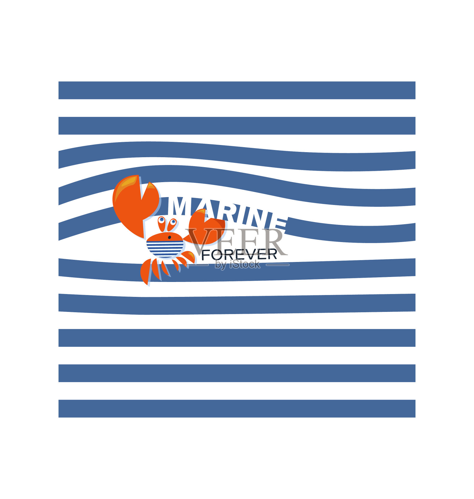 螃蟹水手海洋永远插画图片素材