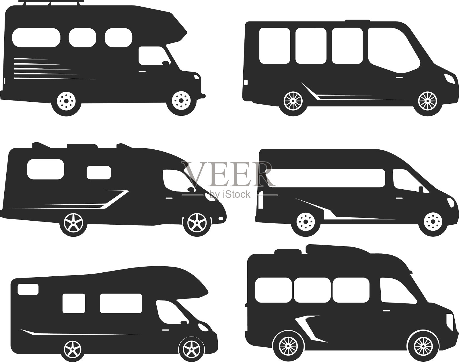 公共汽车图标插画图片素材