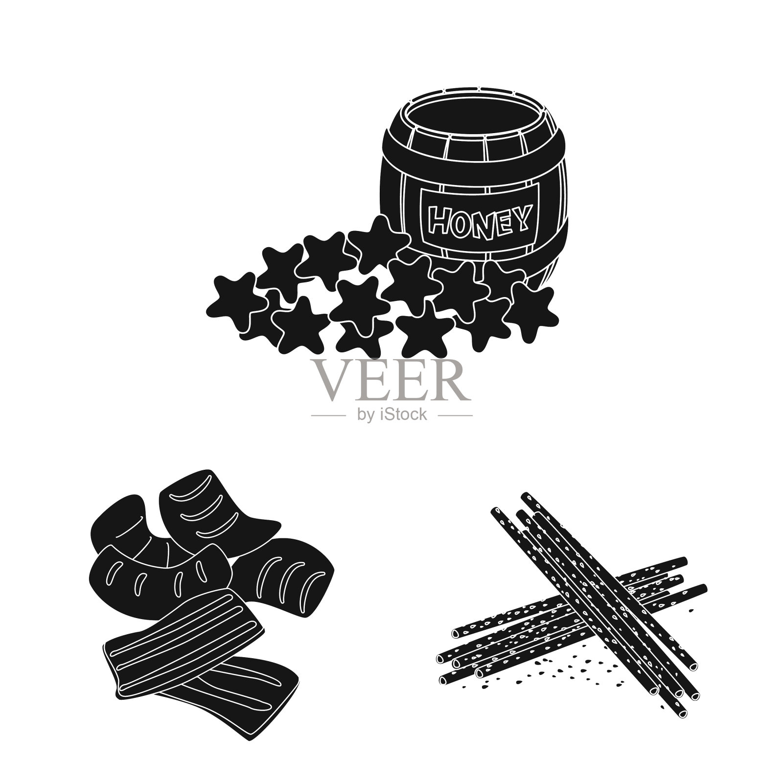 分离物成分和有机标志插画图片素材