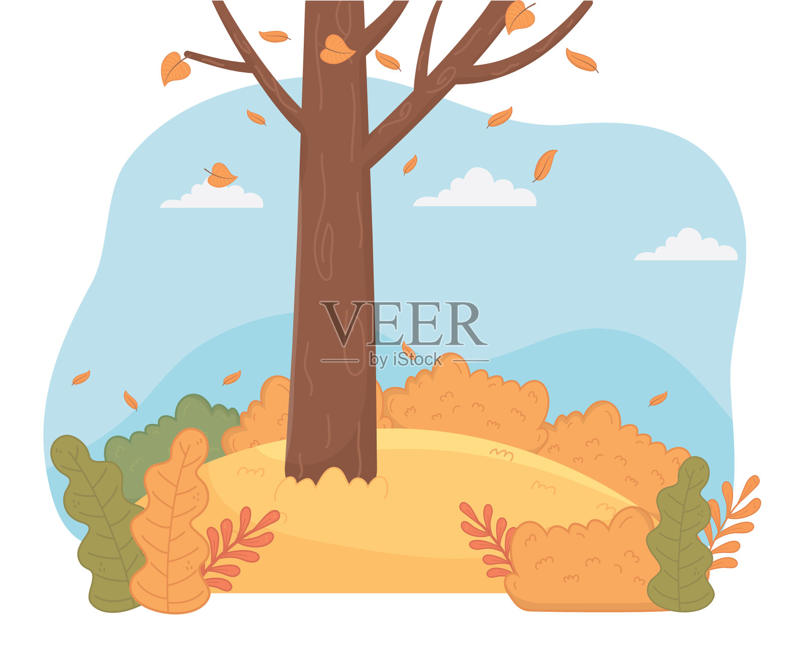 森林秋高气爽的季节景色如画设计元素图片