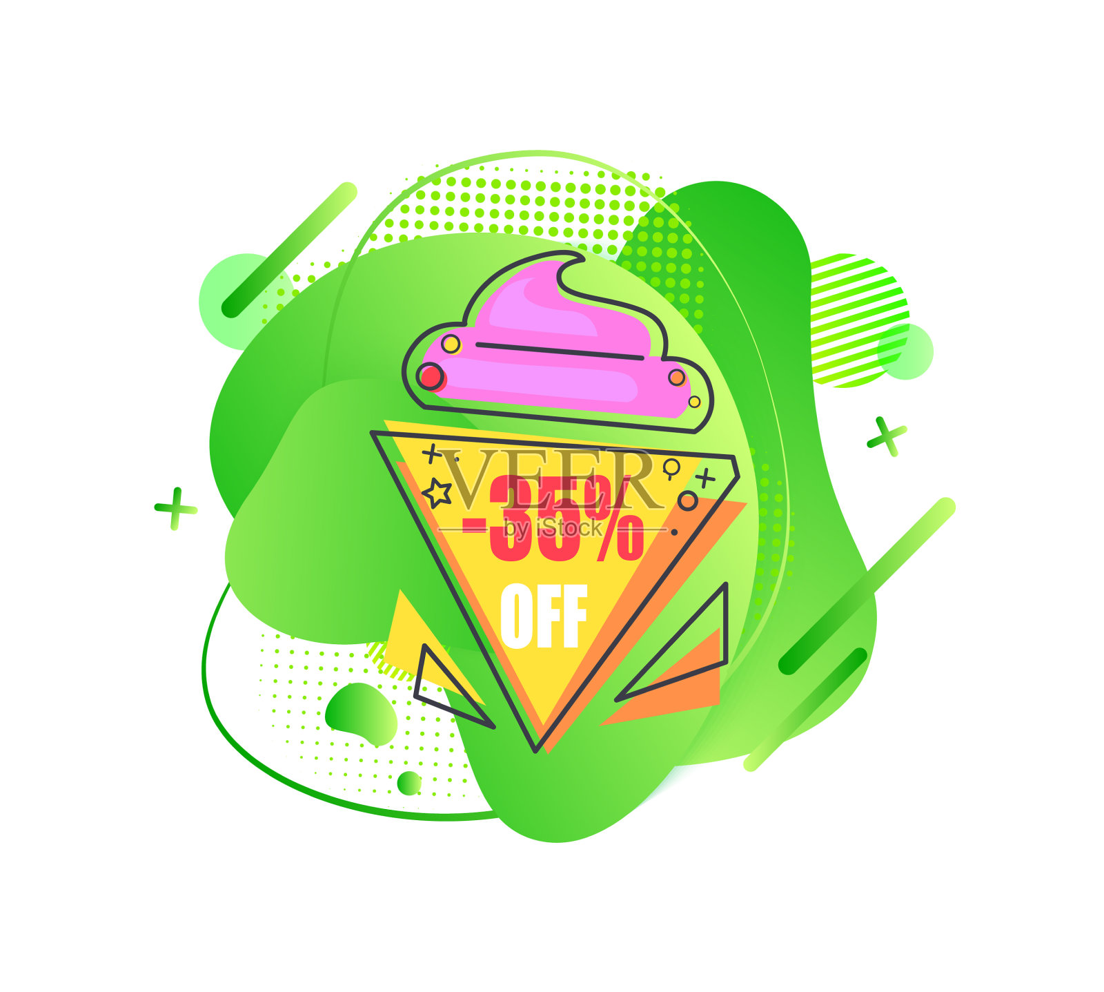 折扣35%的销售标志抽象的液体形状设计元素图片