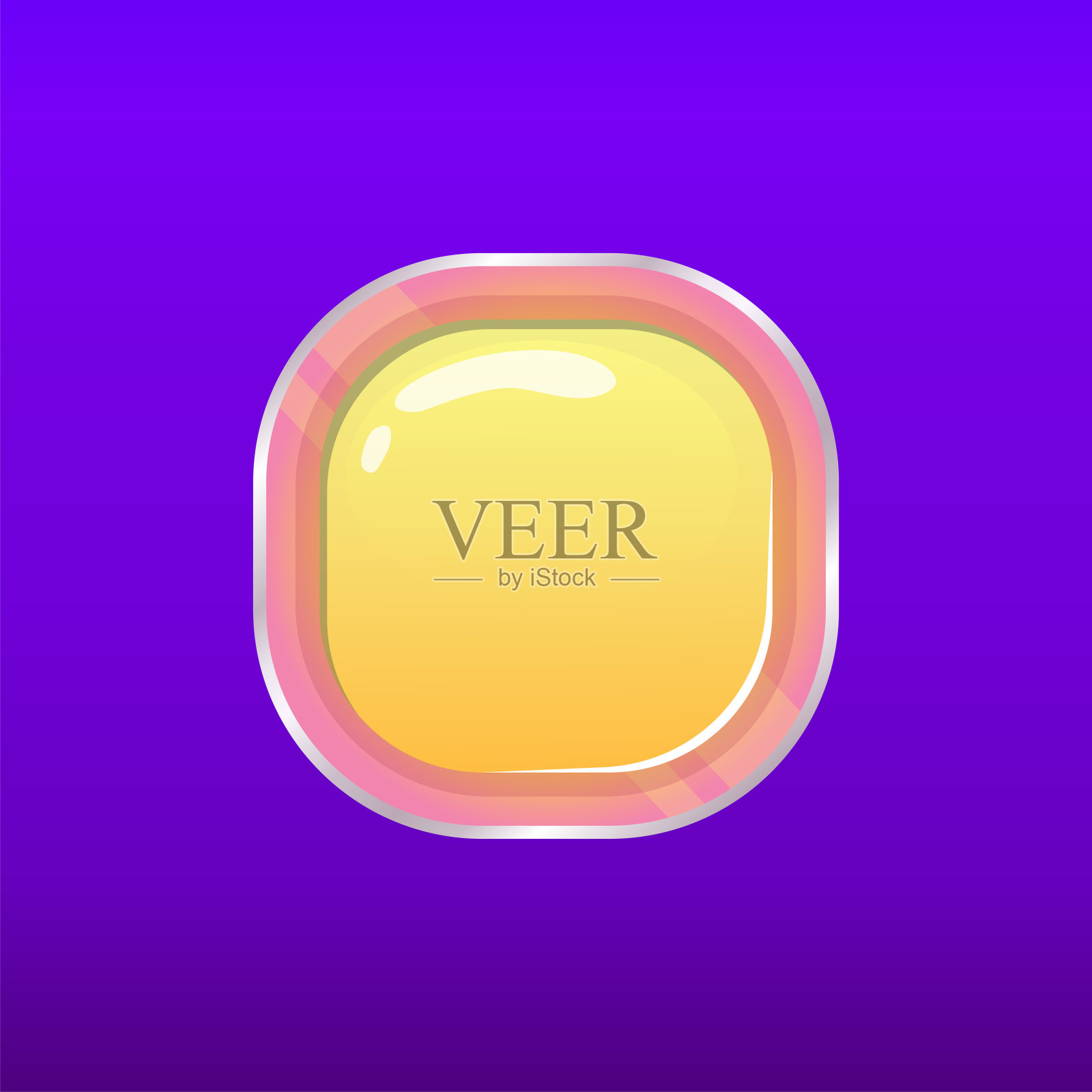 游戏按钮在2d风格的彩色背景。选项面板设置按钮黄色。卡通矢量插图。游戏ui为手机休闲游戏，ui工具包，菜单。插画图片素材