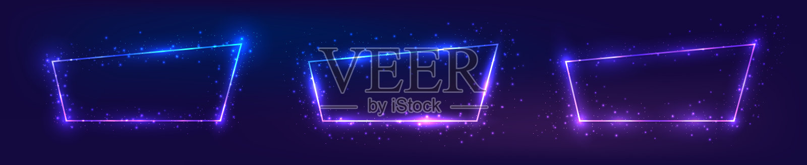 带有闪光效果的霓虹灯框架插画图片素材