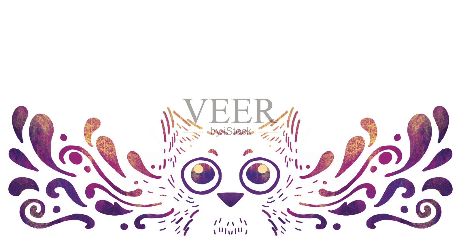 可爱的装饰画猫头鹰鸟插画图片素材