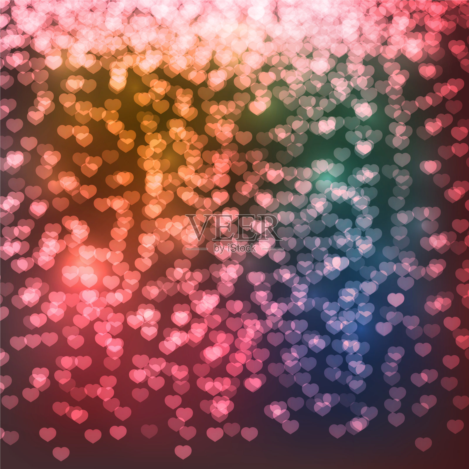 情人节灿烂的彩纸就在黑暗里插画图片素材