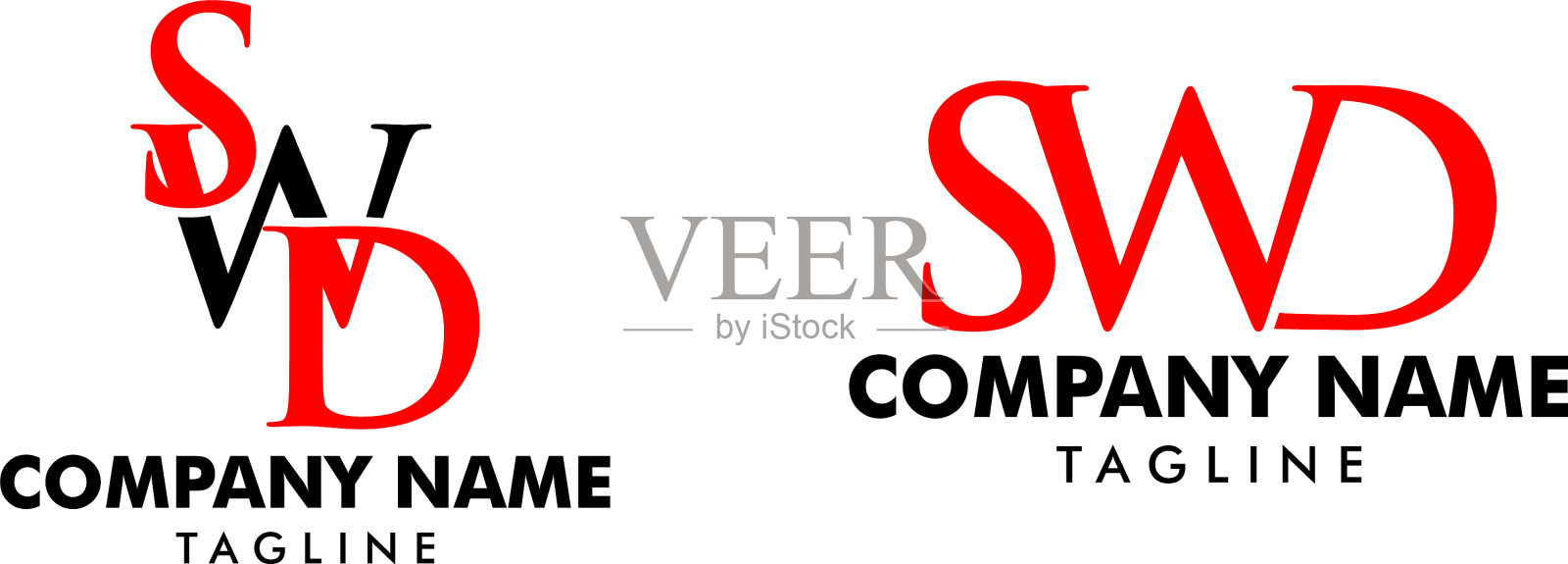 设置首字母SWD标志模板设计图标素材