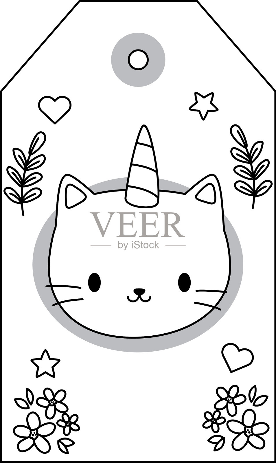 独角兽猫卡通设计设计元素图片