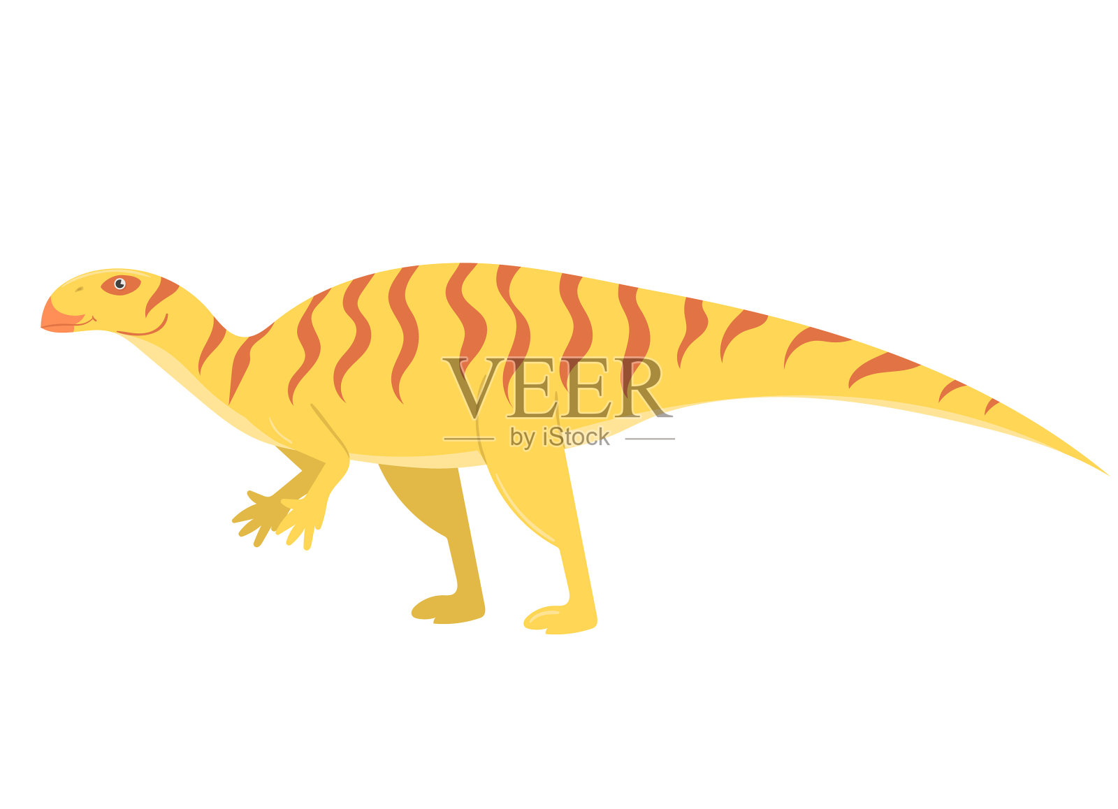 卡通风格的禽龙孤立在一个白色的插画图片素材