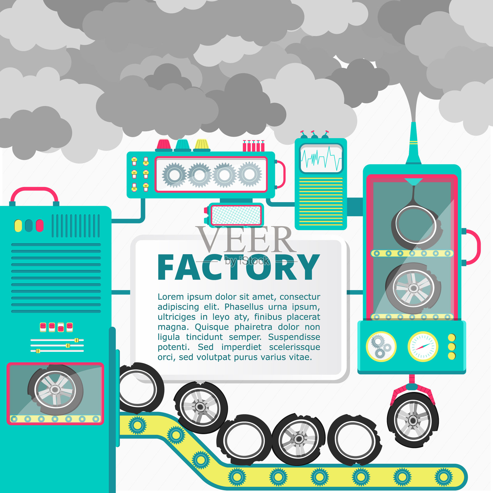 轮胎用复制空间污染环境插画图片素材