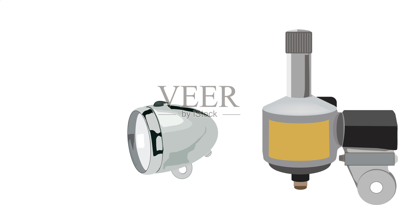 带发电机的自行车连接照明设计元素图片