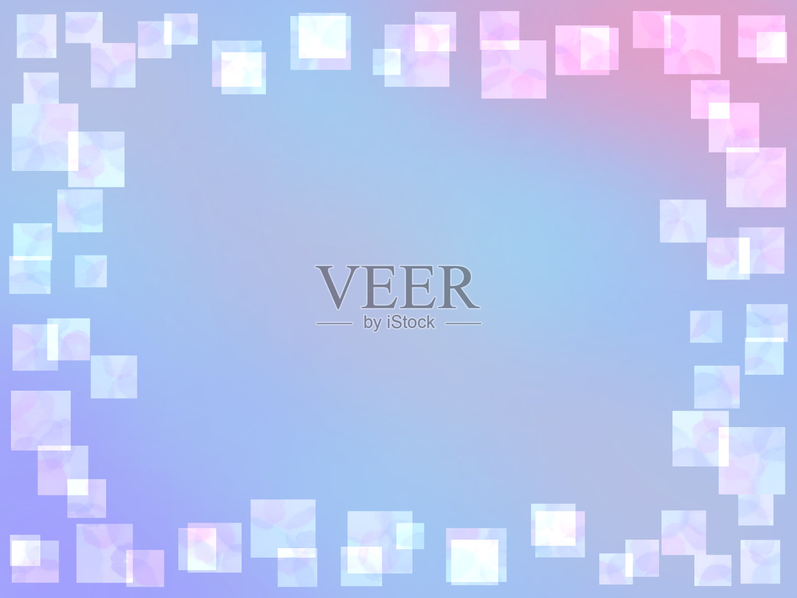 霓虹灯颜色梯度和立方体框架插画图片素材