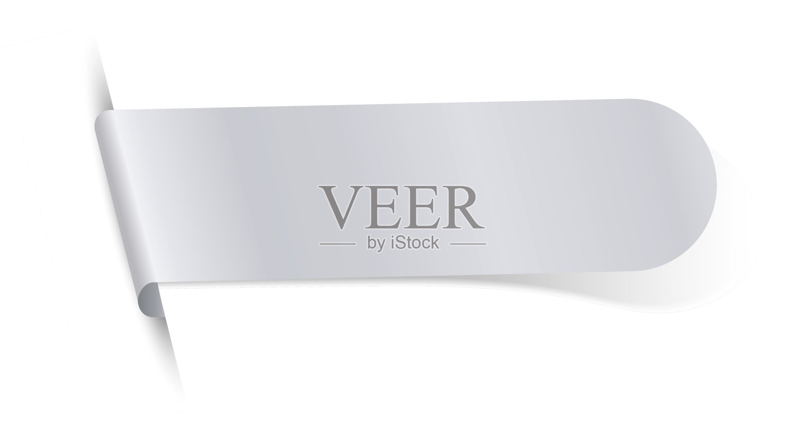 简单的矢量插图的银色标签书签横幅在白色背景插画图片素材