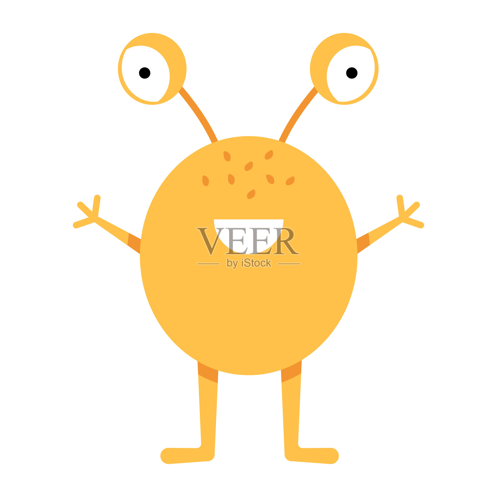 怪物。可爱的卡通空间怪物在平面风格的孩子。适用于服装、纺织品、儿童玩具等印刷。矢量图插画图片素材