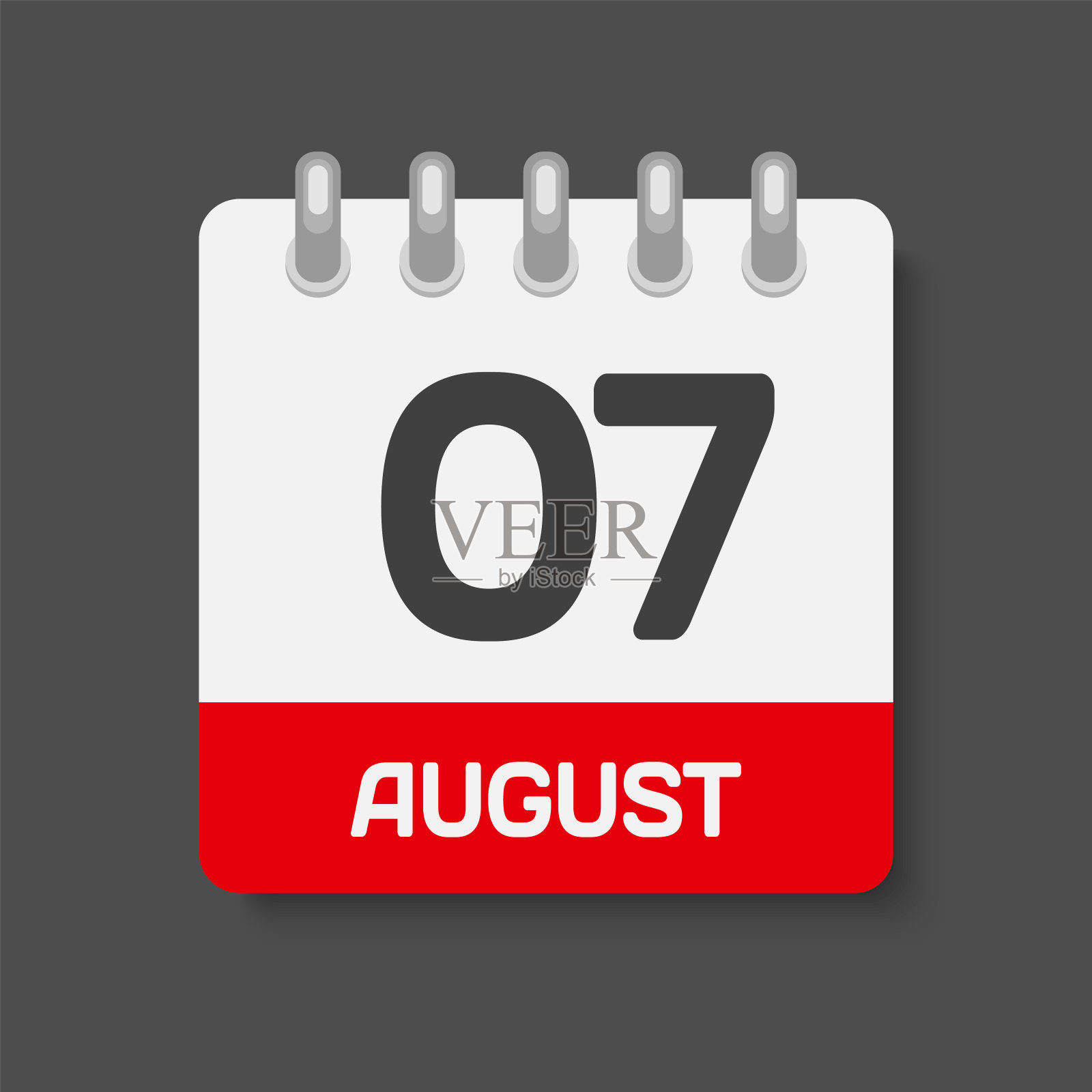 图标日日期8月7日，模板日历页面插画图片素材