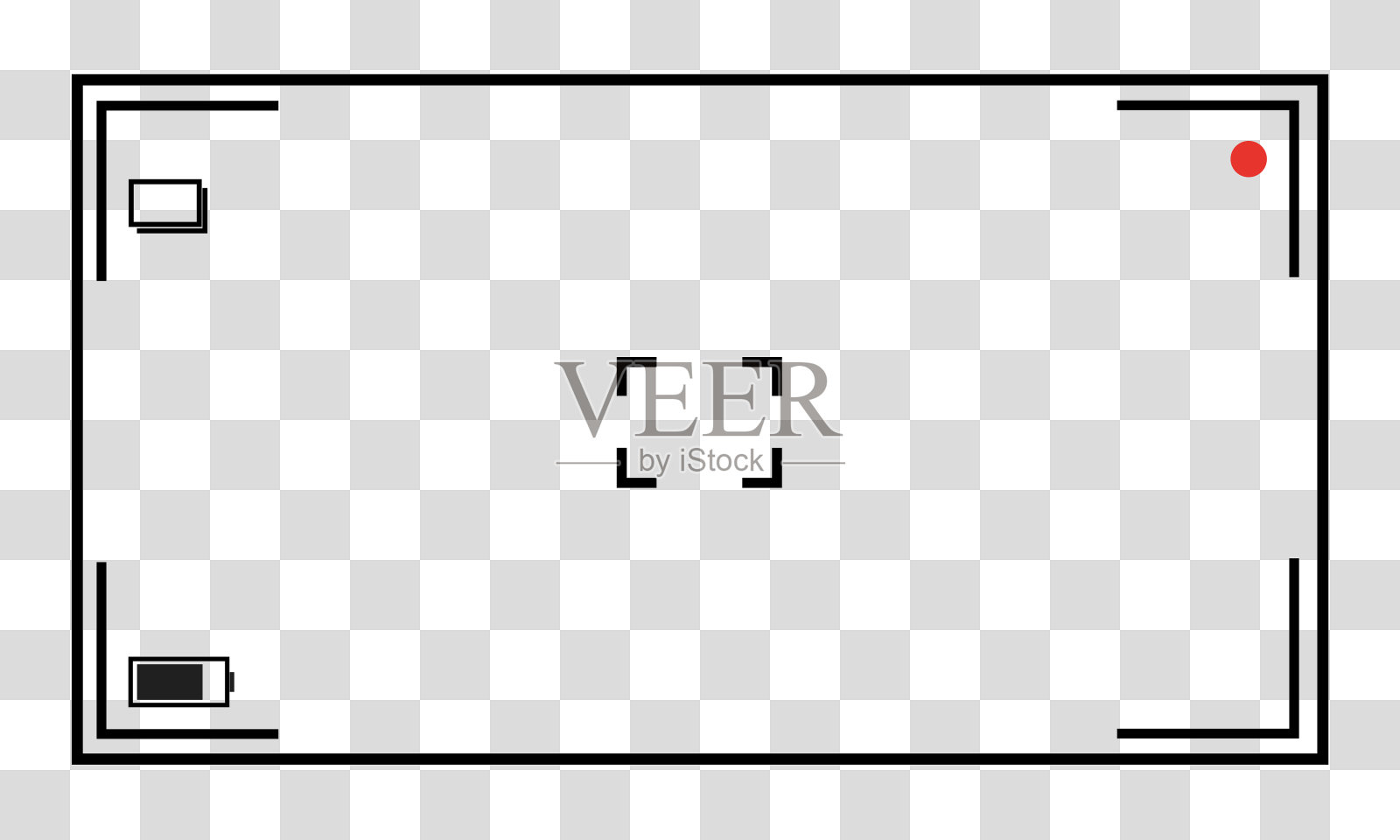 摄像机取景器。录制视图框，电影录制观看屏幕和单反相机取景器。视频拍摄屏幕，拍摄相机录制显示隔离矢量素材插画图片素材