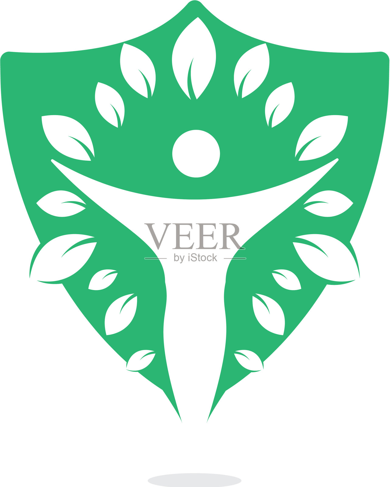 人的性格与树叶标志设计插画图片素材