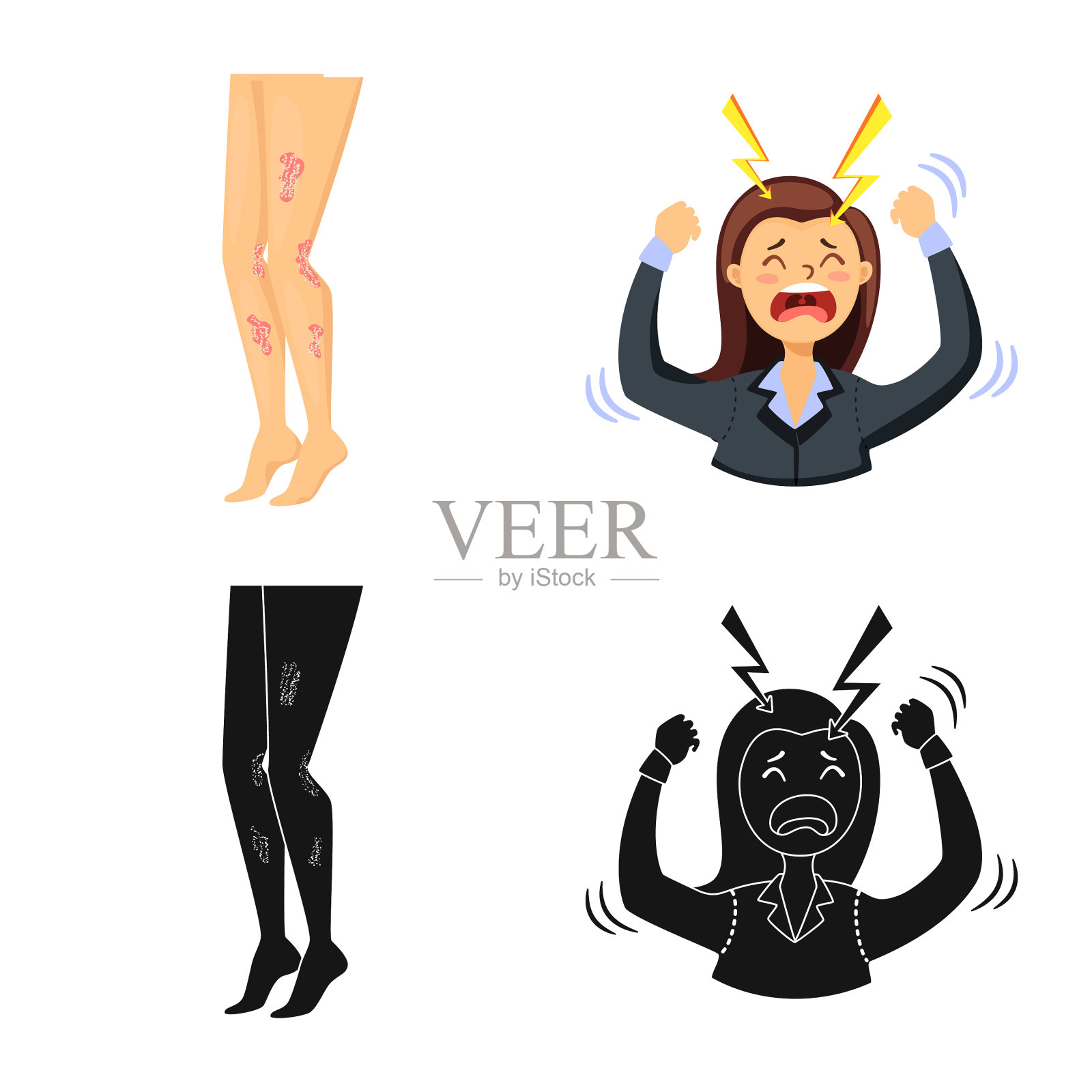 孤立物体医学和疼痛符号集图标素材